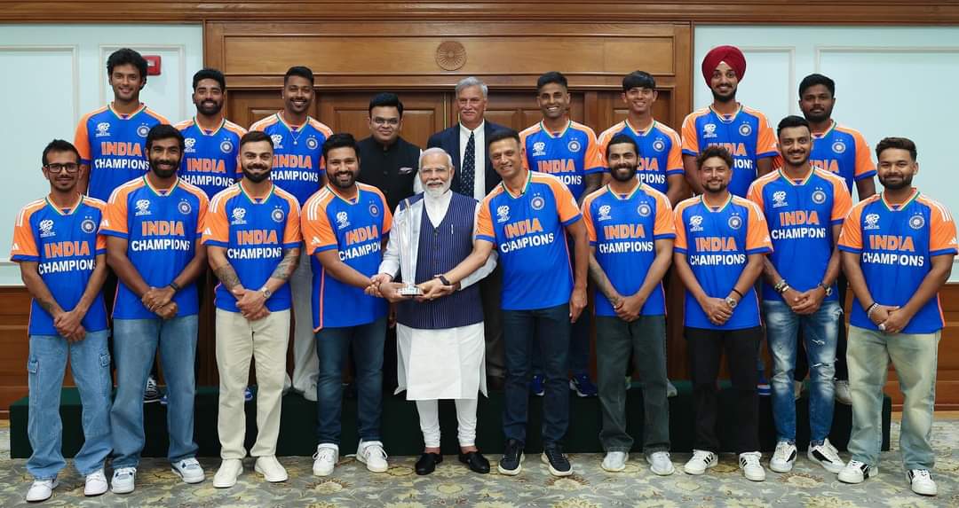 T-20 World Cup ਜਿੱਤਣ ਤੋਂ ਬਾਅਦ ਭਾਰਤੀ ਕ੍ਰਿਕਟ ਟੀਮ ਵੱਲੋਂ ਪ੍ਰਧਾਨ ਮੰਤਰੀ ਨਰਿੰਦਰ ਮੋਦੀ ਨਾਲ ਮੁਲਾਕਾਤ –